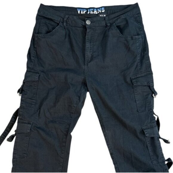 VIP Jeans Black Cargo Pants Size 15 PLUS SIZE - Picture 2 of 9